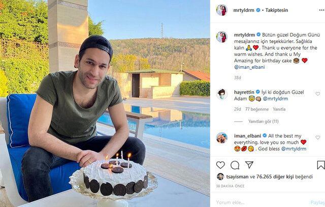 Eşi İman Elbani, Murat Yıldırım'a kendi elleriyle doğum günü pastası yaptı