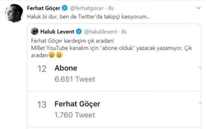 Ferhat Göçer'in Twitter'da takipçi kazanma savaşı devam ediyor!