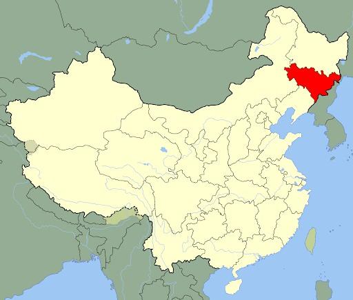 Jilin eyaletini gösteren harita...