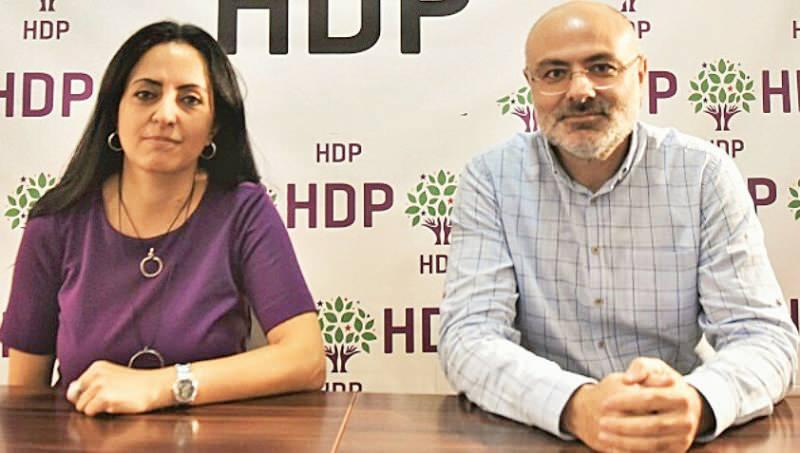 HDP eşbaşkanları Elif Bulut ve Erdal Avcı