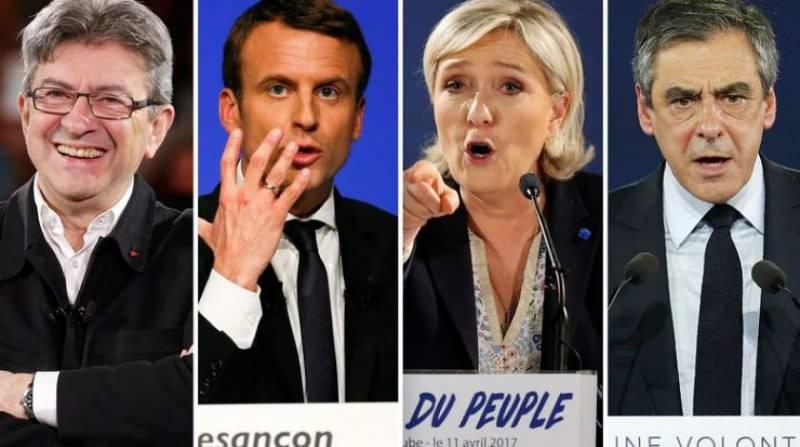 Soldan sağa; Melenchon, Macron, Le Pen ve Fillon