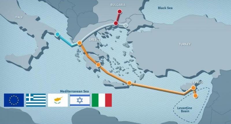 İsrail'den Avrupa'ya korsan doğal gaz boru hattı haritası