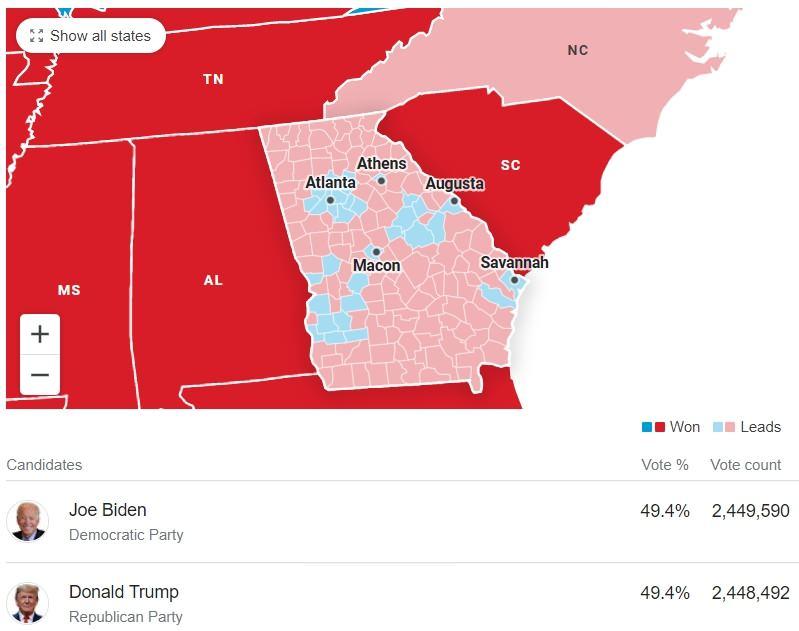 Son dakika: Georgia eyaletinde oy sayımı yeniden yapılacak