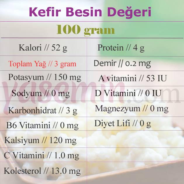 kefir besin değeri