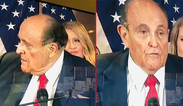 Donald Trump’ın avukatı Rudy Giuliani'nin saç boyası aktı