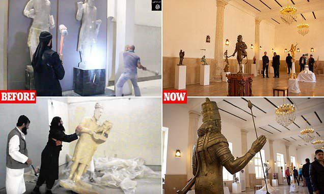 DEAŞ'ın harabeye çevirdiği Musul müzesi 6 yıl aradan sonra yeniden kapılarını açtı
